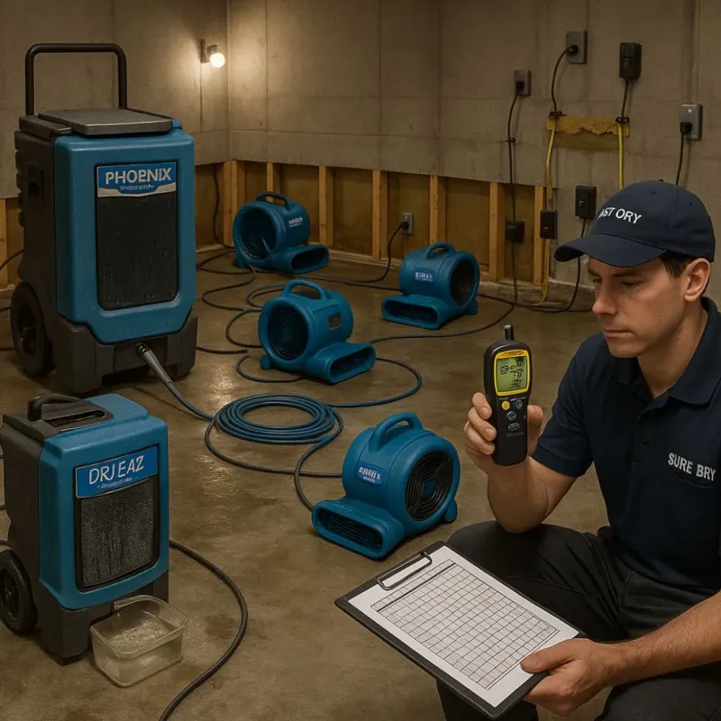 Structural Drying and Dehumidification process in Princeton, IN